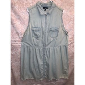 Plus Size Light Blue Jean Dress
